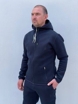 Зимова кофта на блискавці з капюшоном 683/2 синій 46 М-683/2-001 фото