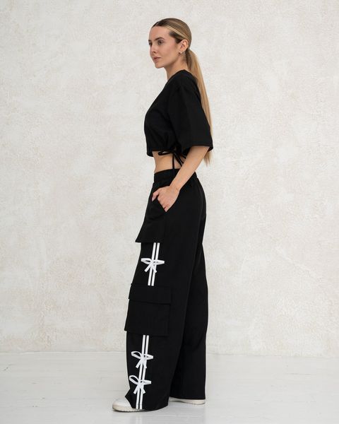 Жіночий костюм льон 530 чорний S W-530-001 фото
