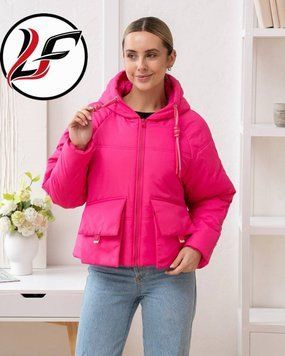 Весенняя куртка укороченая в цвете розовый, размер 42 W-JACKET-SPRING-495-001 фото